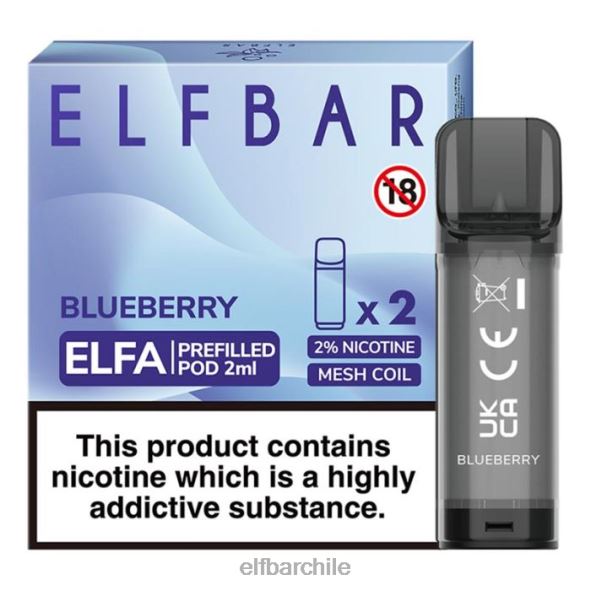 cápsula precargada elfbar elfa - 2 ml - 20 mg (paquete de 2) arándano DS2DF106