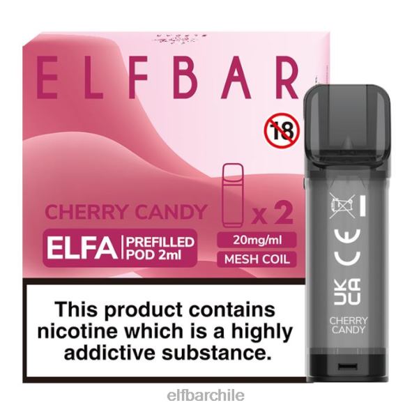 cápsula precargada elfbar elfa - 2 ml - 20 mg (paquete de 2) caramelo de cereza DS2DF131