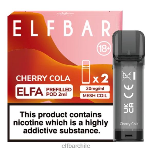 cápsula precargada elfbar elfa - 2 ml - 20 mg (paquete de 2) cola de cereza DS2DF113