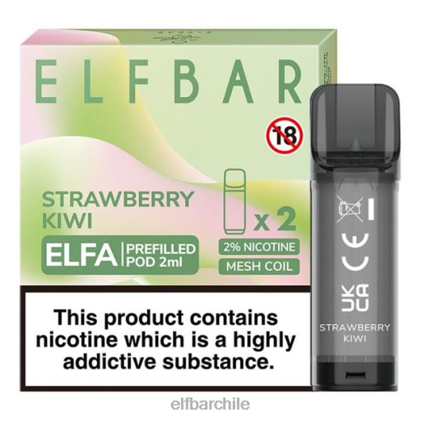 cápsula precargada elfbar elfa - 2 ml - 20 mg (paquete de 2) kiwi fresa DS2DF107