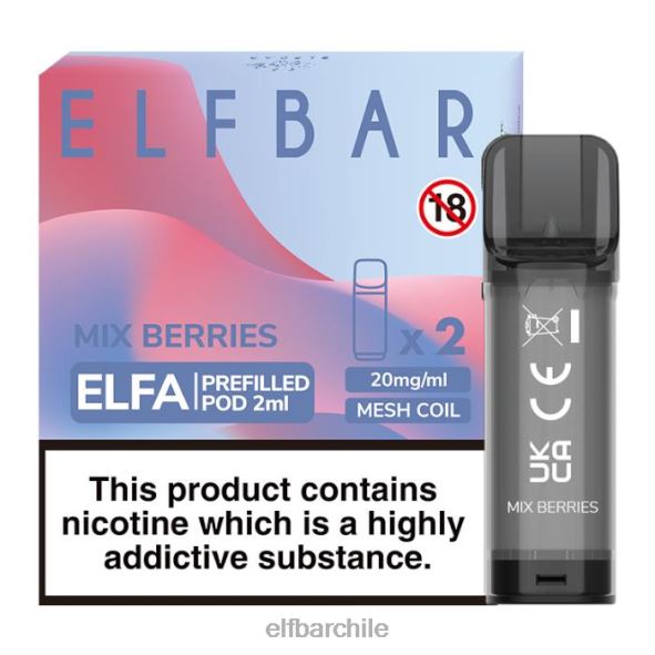 cápsula precargada elfbar elfa - 2 ml - 20 mg (paquete de 2) mezclar bayas DS2DF132