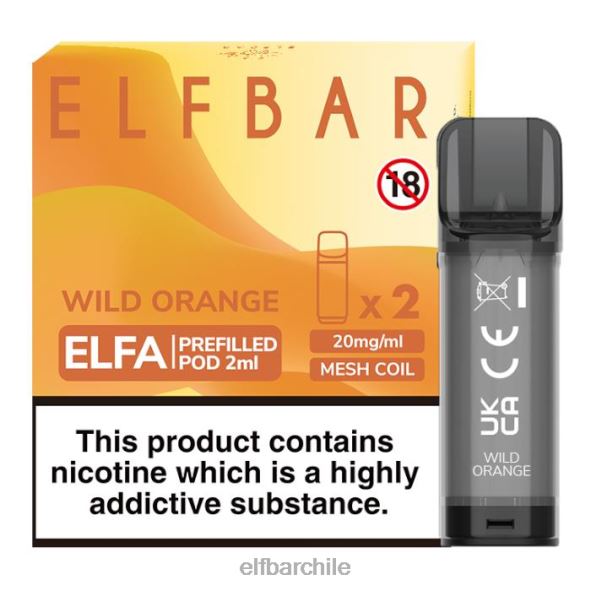 cápsula precargada elfbar elfa - 2 ml - 20 mg (paquete de 2) naranja salvaje DS2DF133