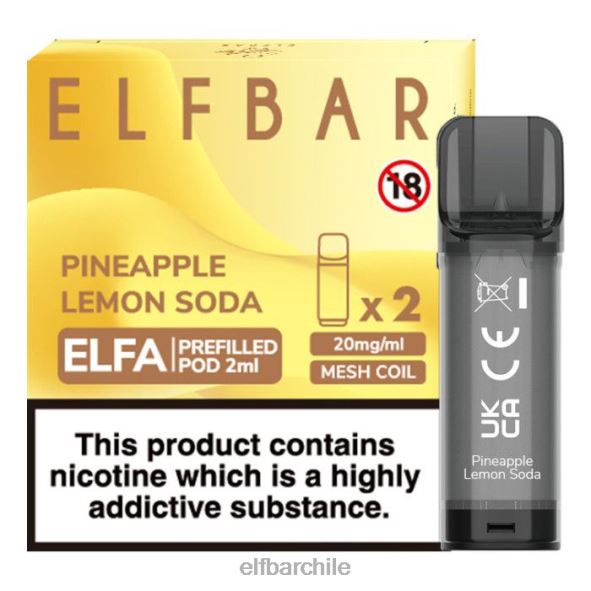 cápsula precargada elfbar elfa - 2 ml - 20 mg (paquete de 2) refresco de piña y limón DS2DF134