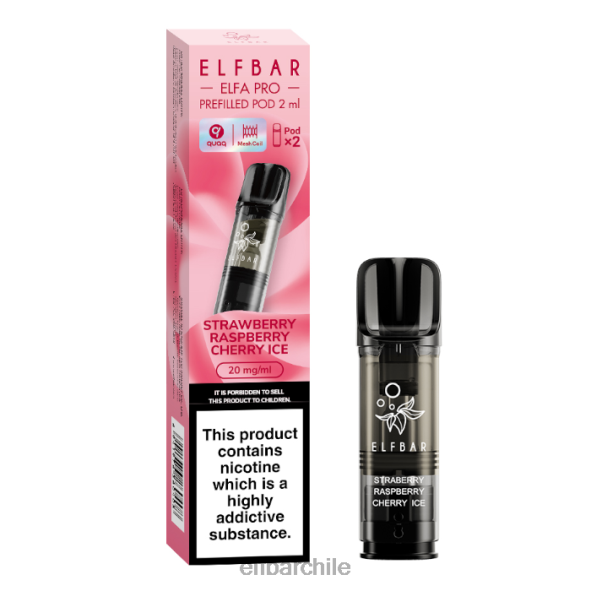 elfbar elfa pro cápsulas precargadas - 20 mg - paquete de 2 fresa frambuesa cereza hielo DS2DF92