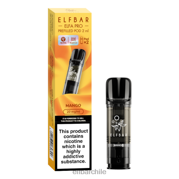 elfbar elfa pro cápsulas precargadas - 20 mg - paquete de 2 mango DS2DF87