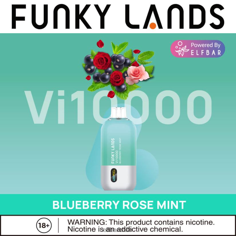 ELFBAR Funky Lands desechables vape vi10000 bocanadas arándano rosa menta L84404163