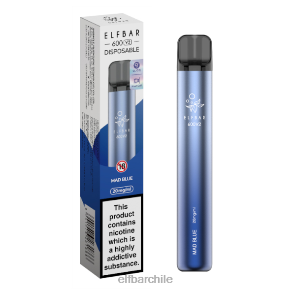 Vaporizador desechable elfbar 600v2 - 20 mg azul loco DS2DF20