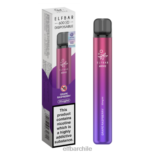 Vaporizador desechable elfbar 600v2 - 20 mg frambuesa uva DS2DF24