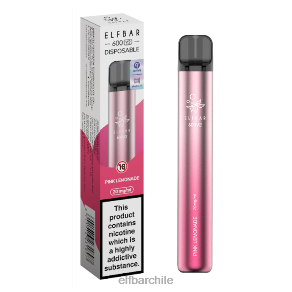 Vaporizador desechable elfbar 600v2 - 20 mg limonada rosa DS2DF7